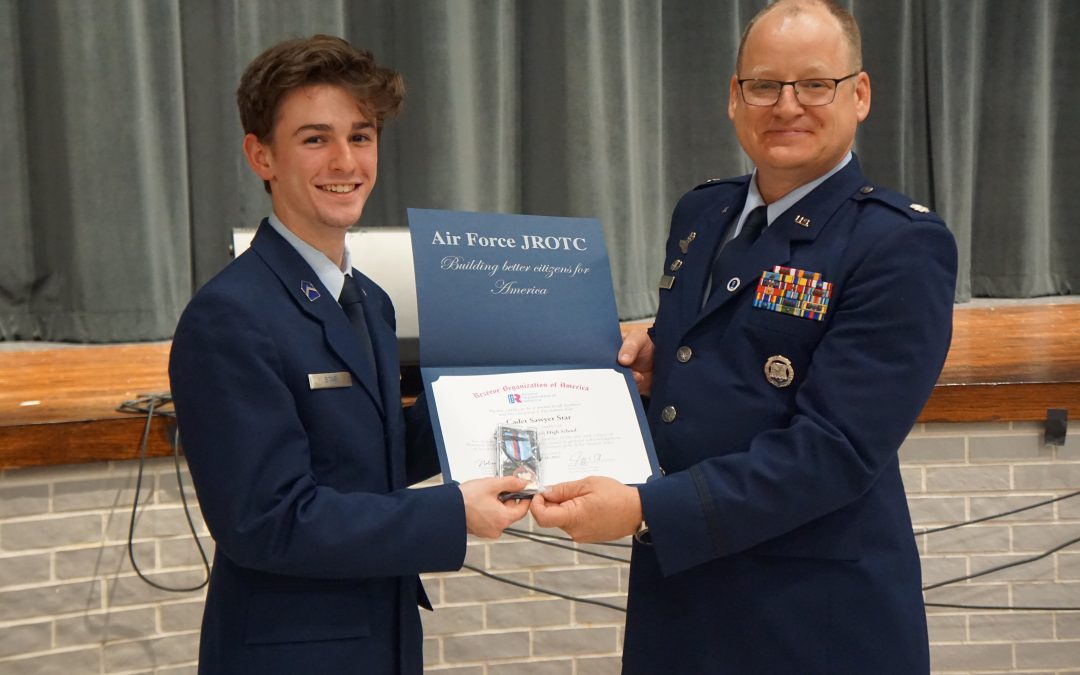 Cadet Major Sawyer Star is awarded JROTC Award