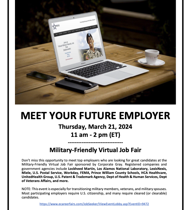 March 21: Virtual Job Fair Registration Open