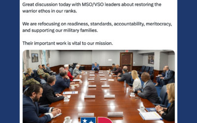 ROA attends SecDef meeting to discuss collaboration between DoD, support orgs